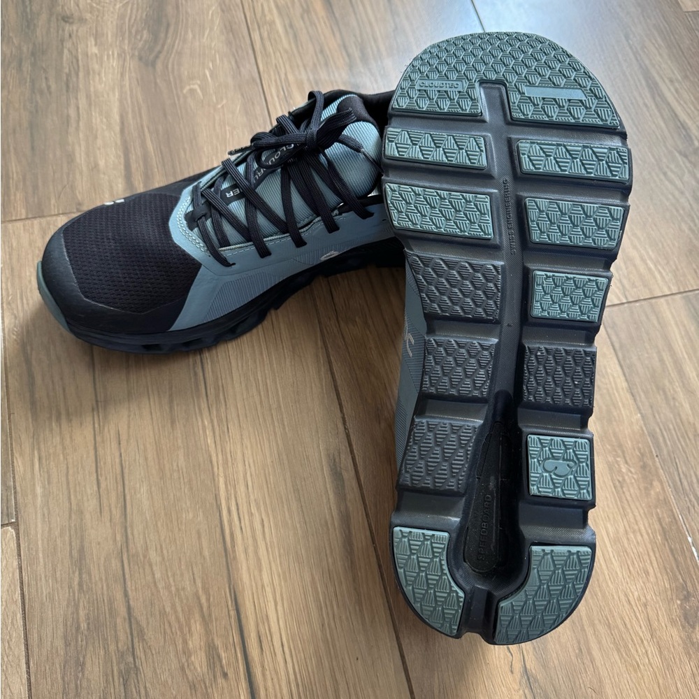 On Running Cloudventure Black and Blue Shoes - Picture 3 of 11